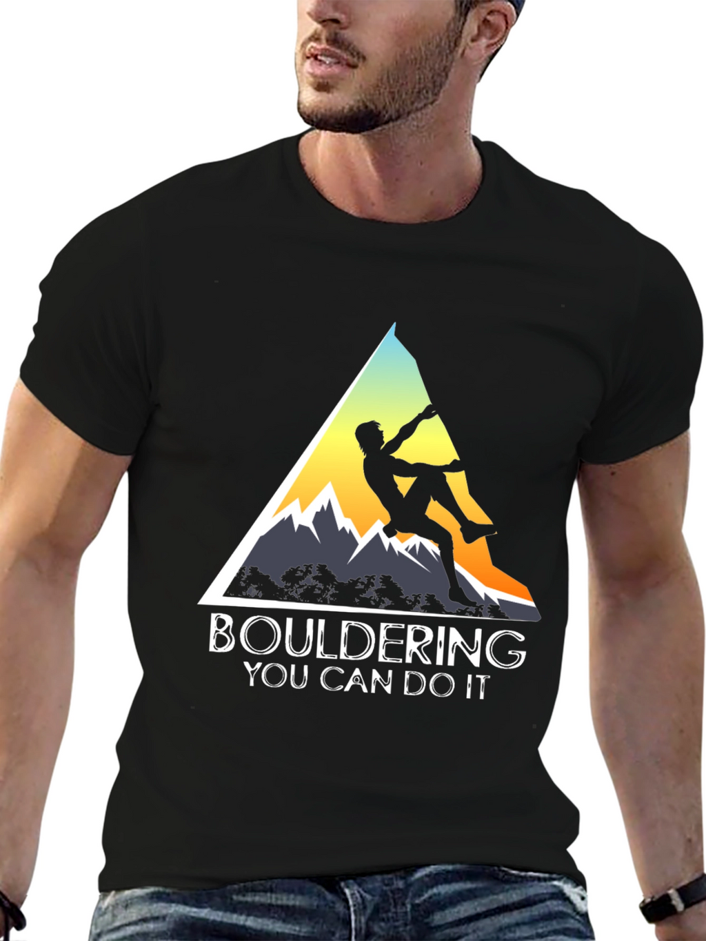 Bouldering You Can Do It Graphic Tee