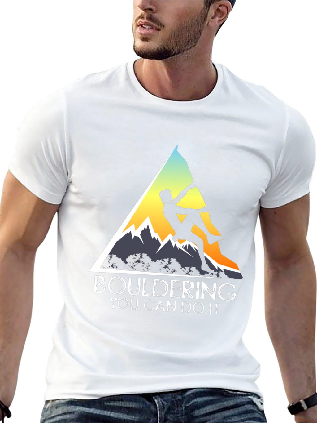 Bouldering You Can Do It Graphic Tee