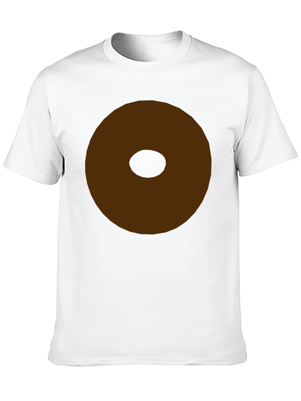 Minimalist Brown Donut Graphic T-Shirt