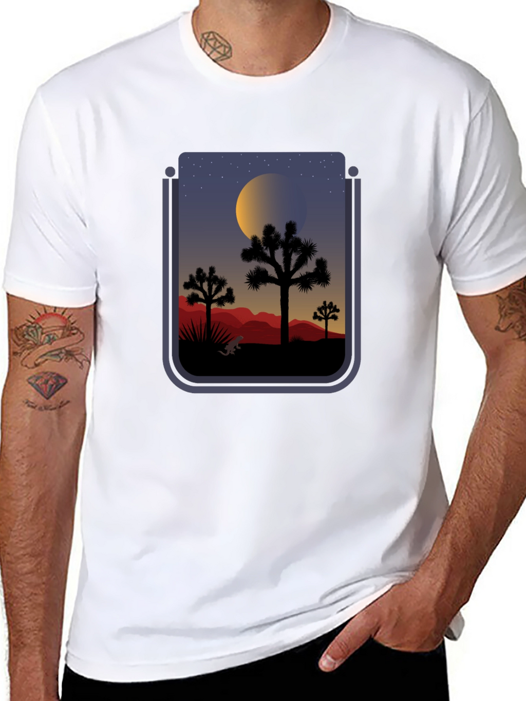 Desert Nightscape Graphic T-Shirt