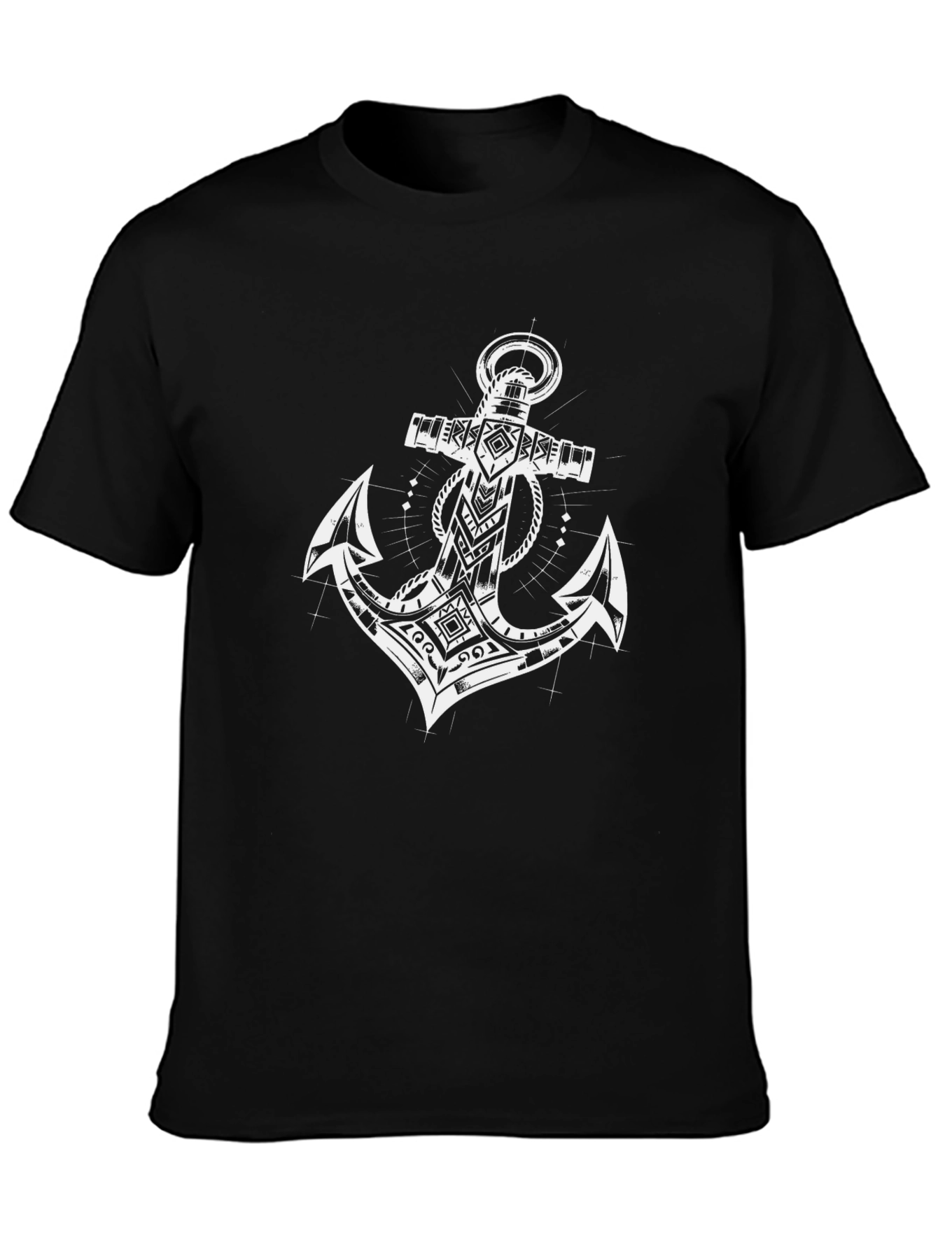 Tribal Anchor Graphic Black T-Shirt
