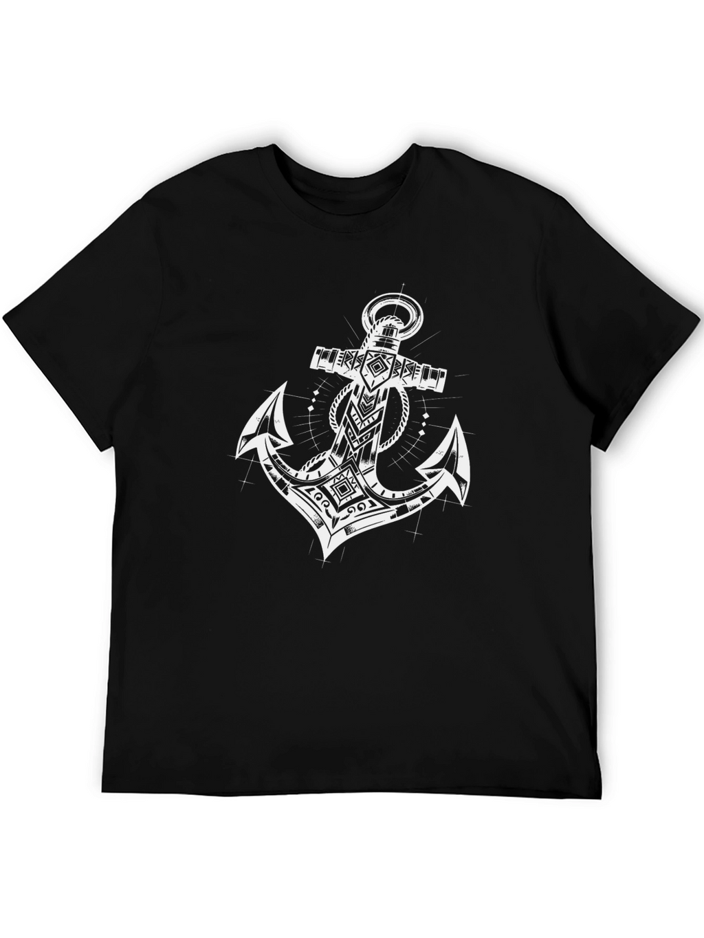Tribal Anchor Graphic Black T-Shirt