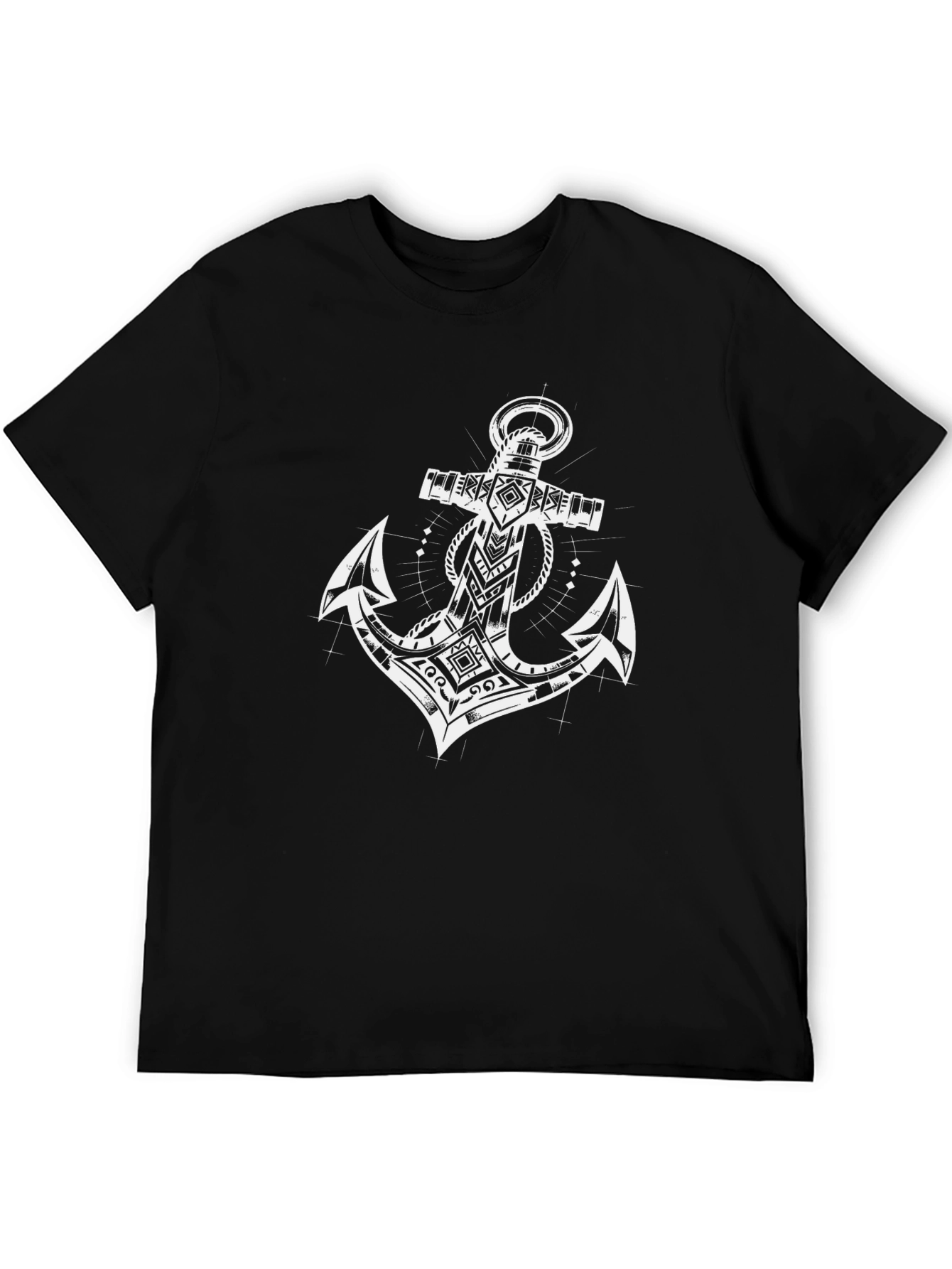 Tribal Anchor Graphic Black T-Shirt