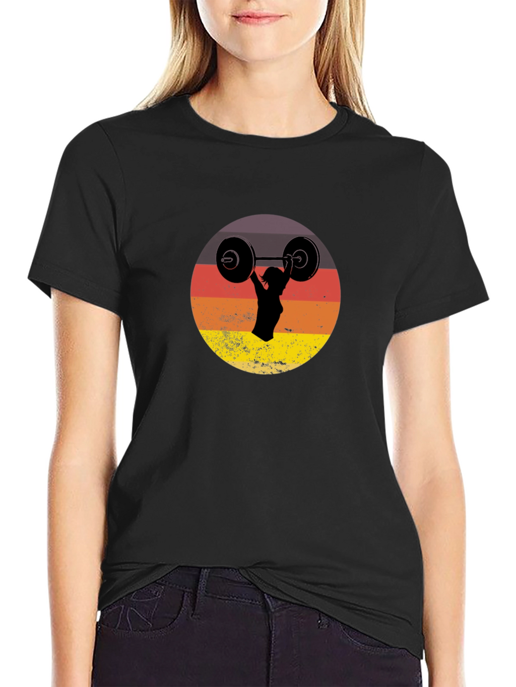 Retro Sunset Weightlifting Tee