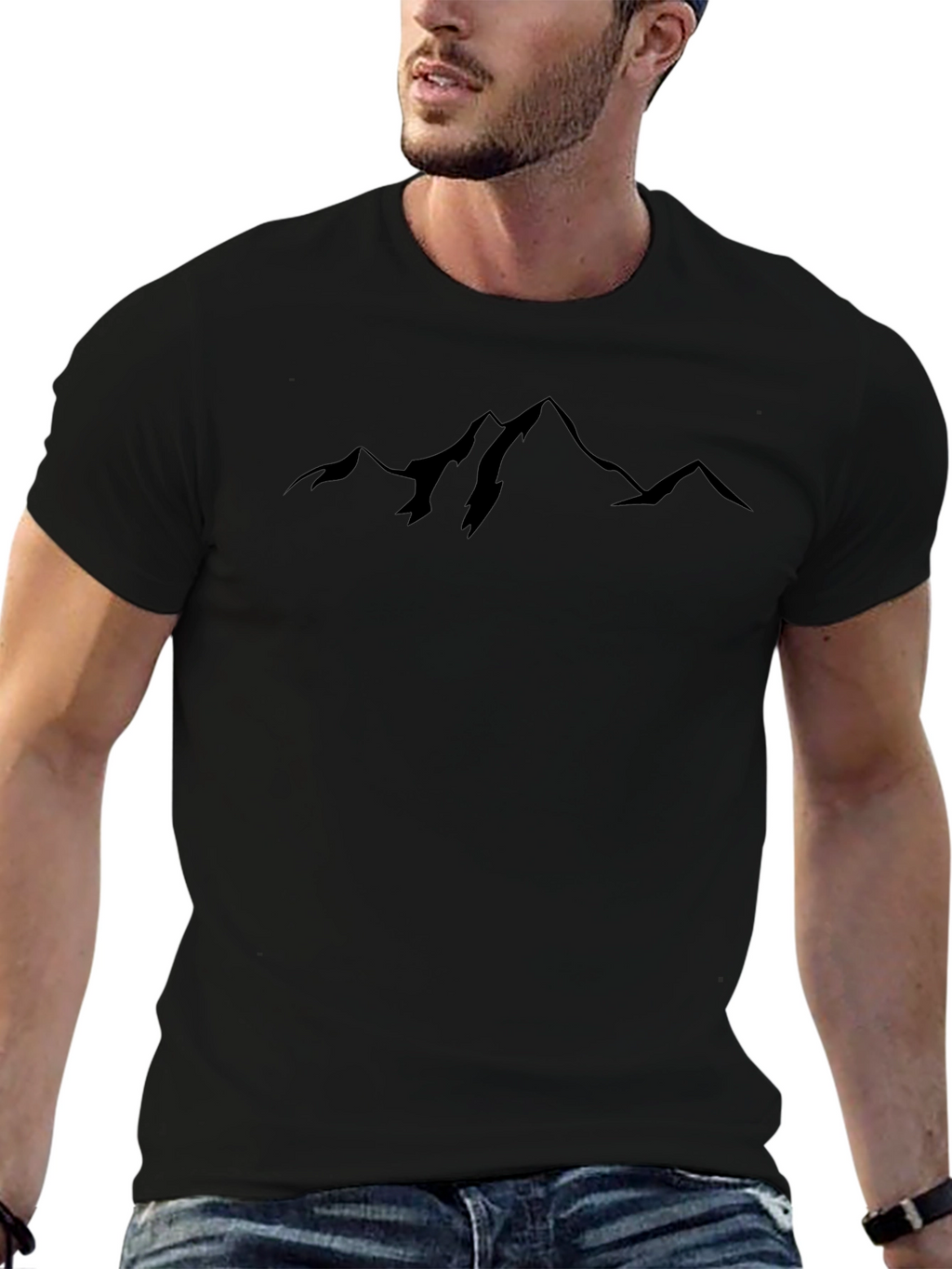 Mountain Silhouette Black T-Shirt - Adventure Ready