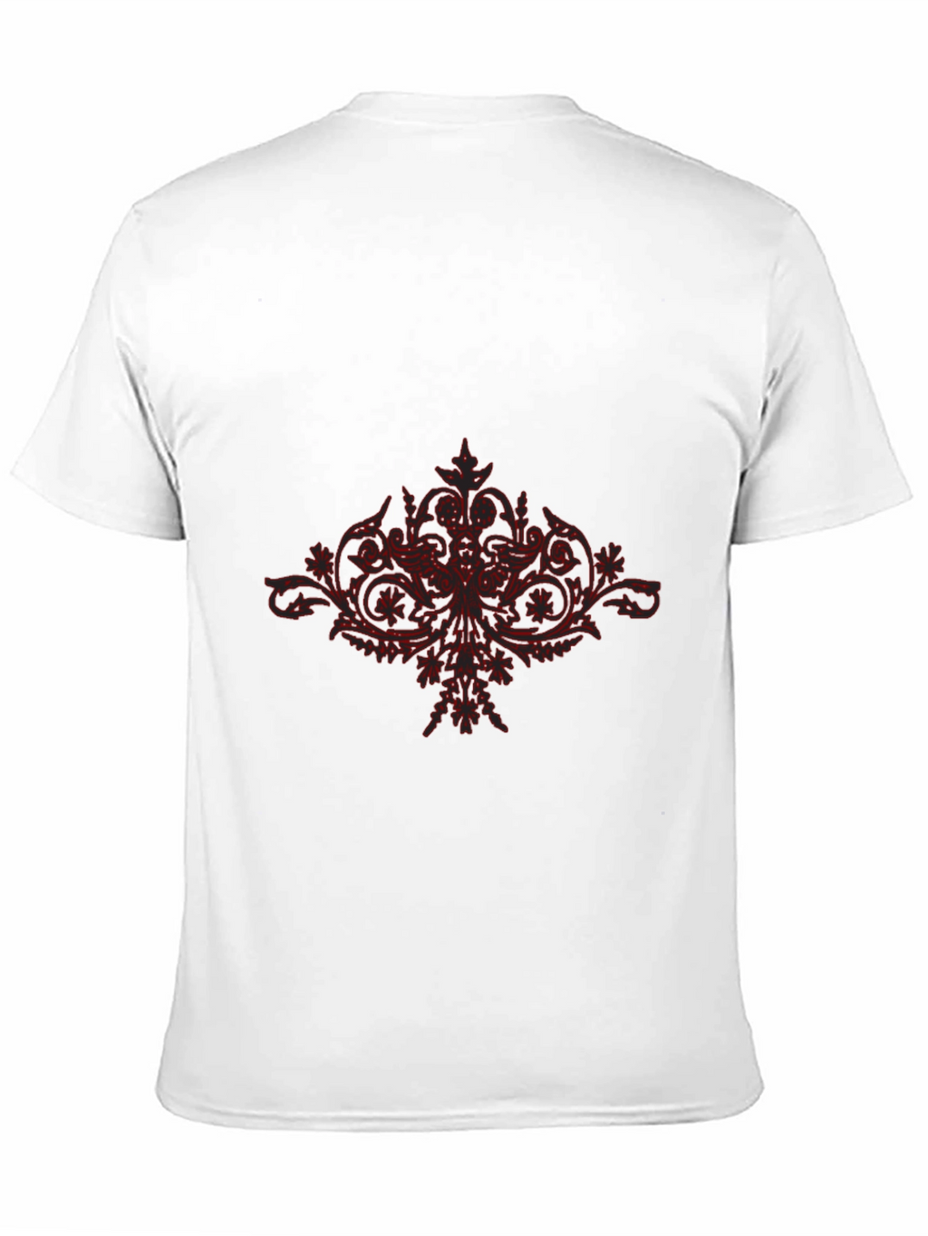 Black T-Shirt with Red Floral Design