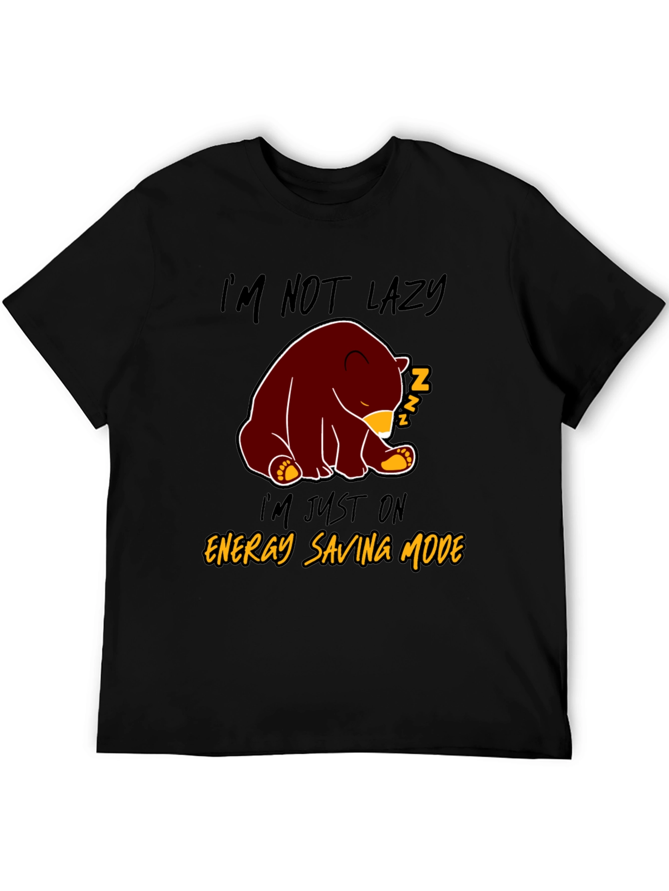 Lazy Bear Energy Saving Mode Graphic T-Shirt