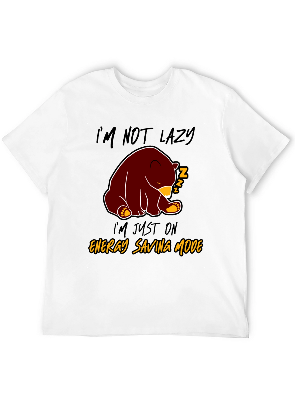 Lazy Bear Energy Saving Mode Graphic T-Shirt