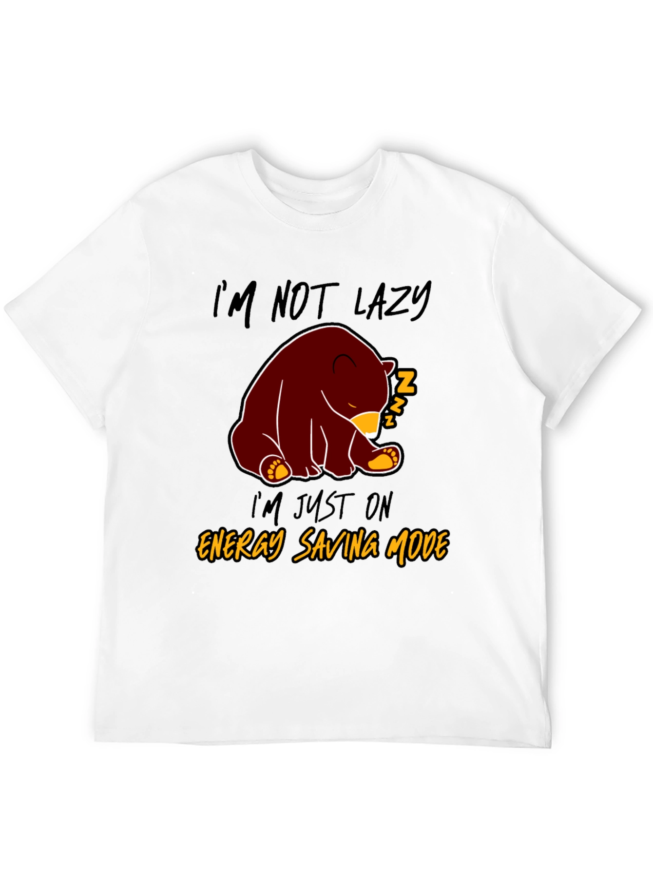Lazy Bear Energy Saving Mode Graphic T-Shirt