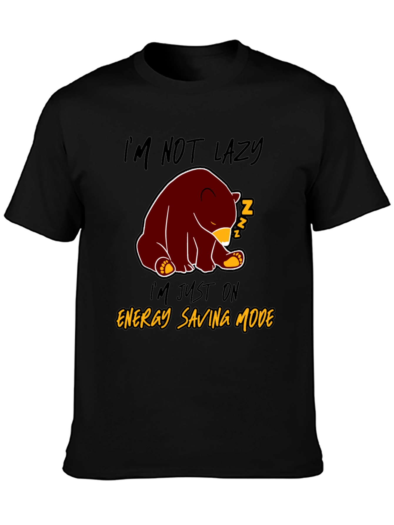 Lazy Bear Energy Saving Mode Graphic T-Shirt