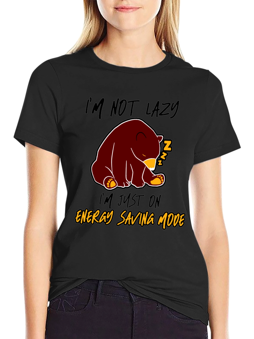 Lazy Bear Energy Saving Mode Graphic T-Shirt