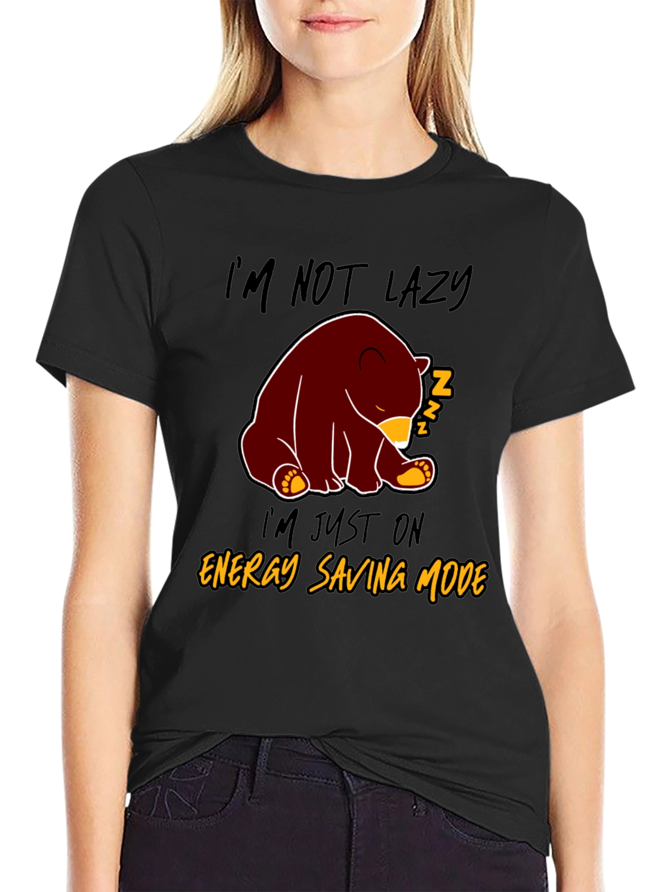 Lazy Bear Energy Saving Mode Graphic T-Shirt