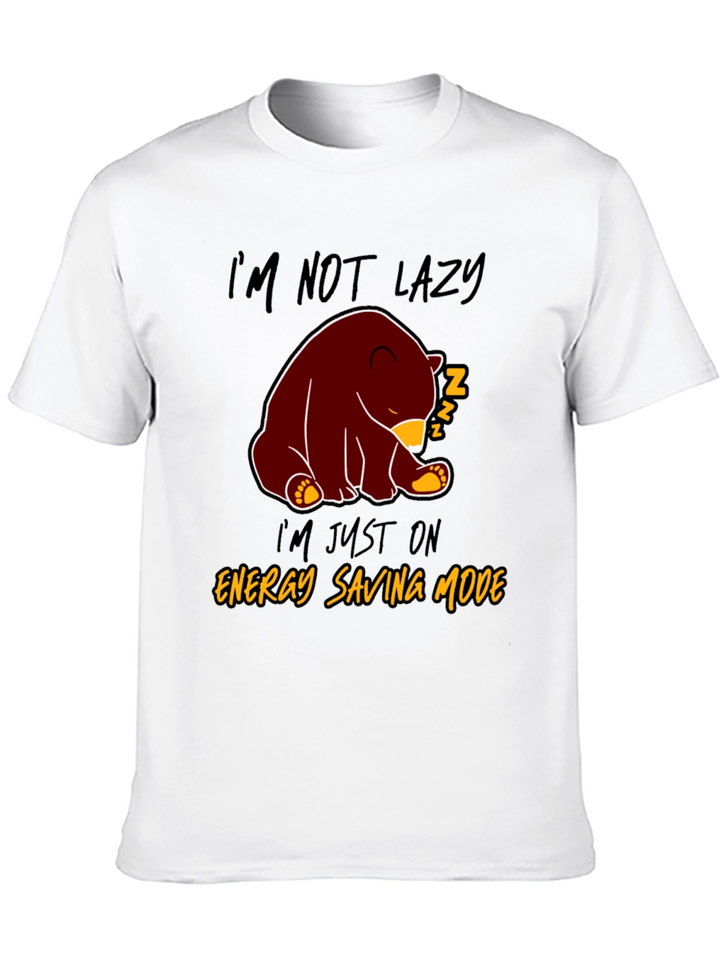 Lazy Bear Energy Saving Mode Graphic T-Shirt