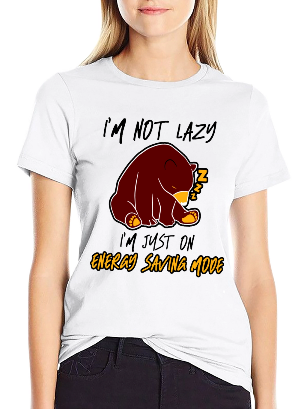 Lazy Bear Energy Saving Mode Graphic T-Shirt