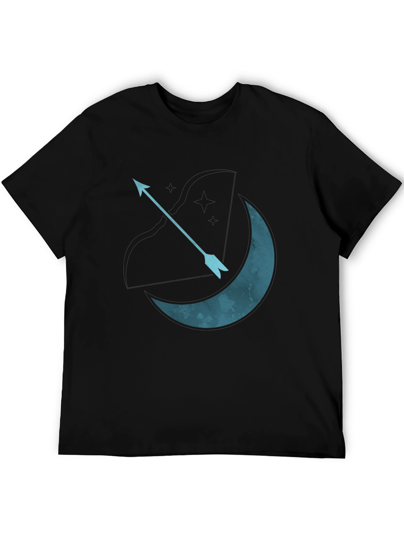 Moon Arrow Graphic Tee - Black Cotton T-Shirt
