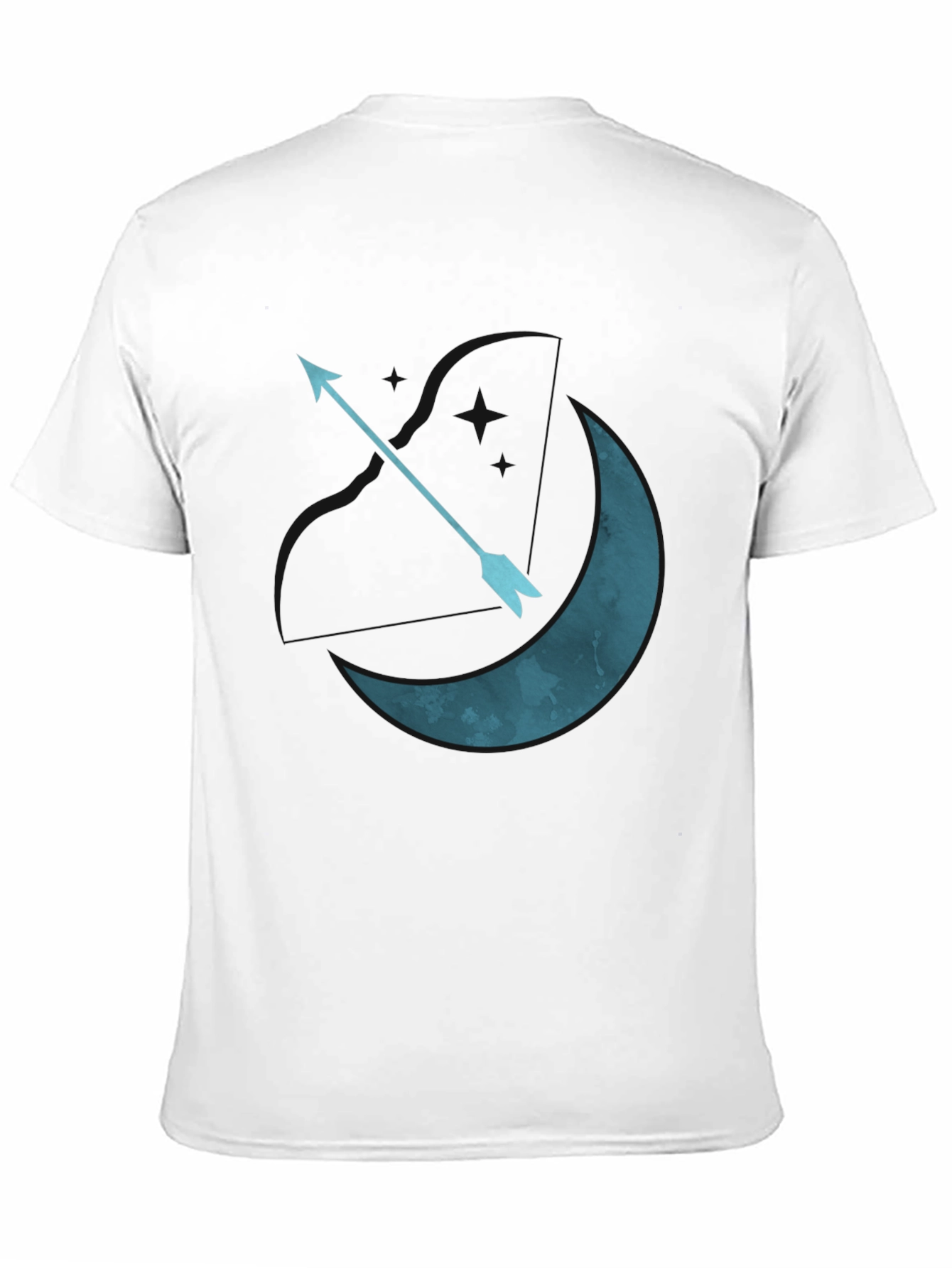 Moon Arrow Graphic Tee - Black Cotton T-Shirt