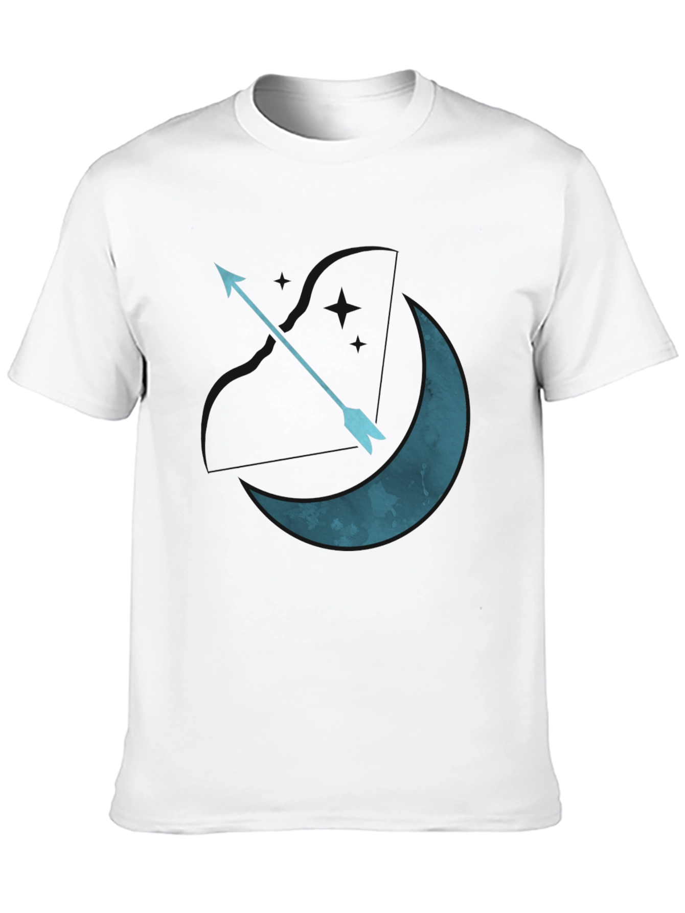 Moon Arrow Graphic Tee - Black Cotton T-Shirt