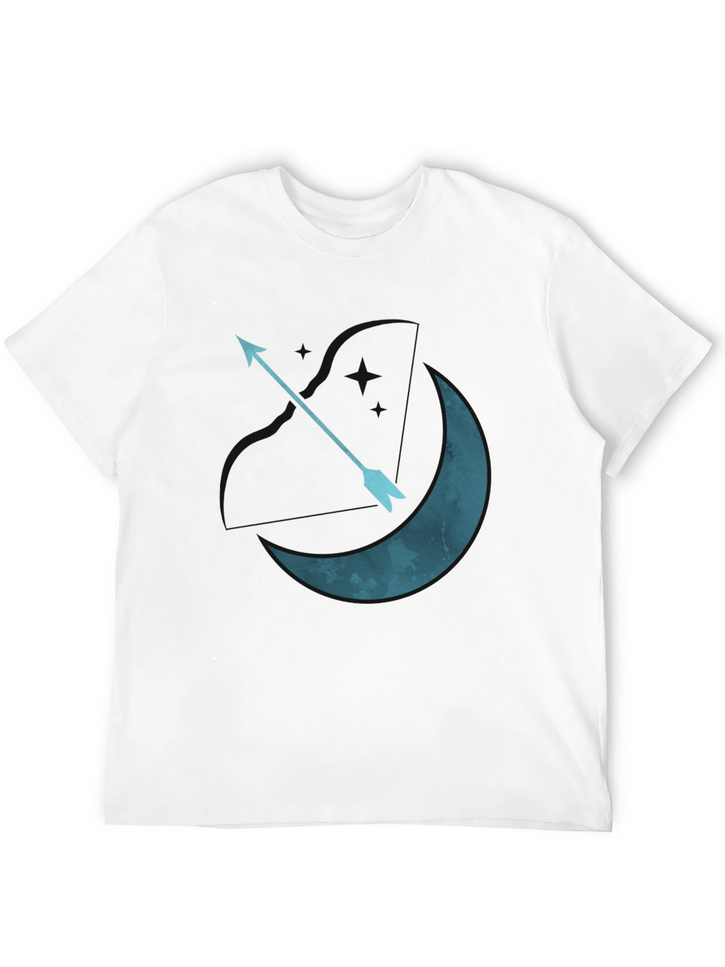Moon Arrow Graphic Tee - Black Cotton T-Shirt