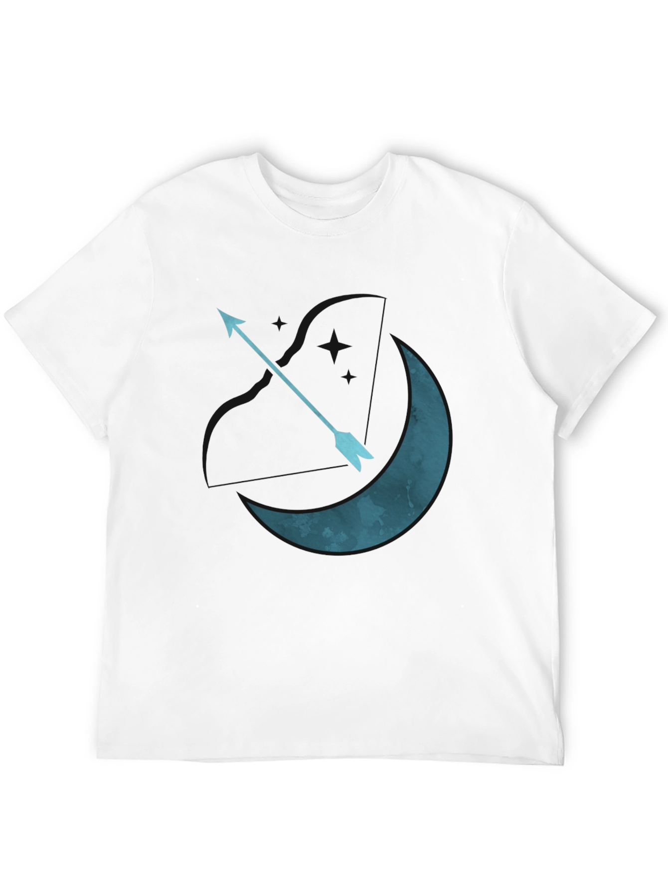 Moon Arrow Graphic Tee - Black Cotton T-Shirt