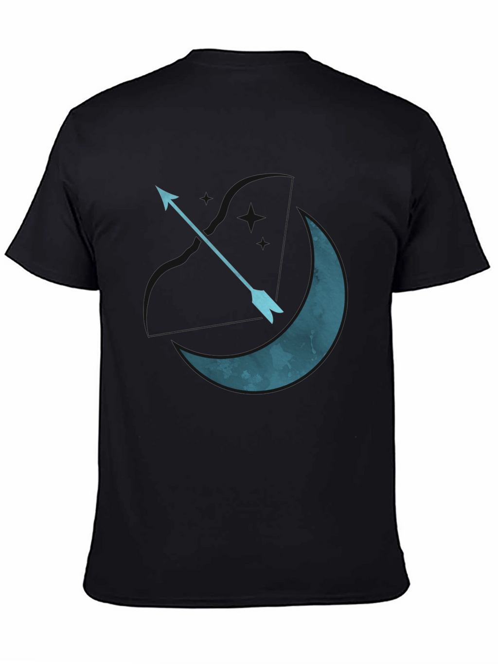 Moon Arrow Graphic Tee - Black Cotton T-Shirt