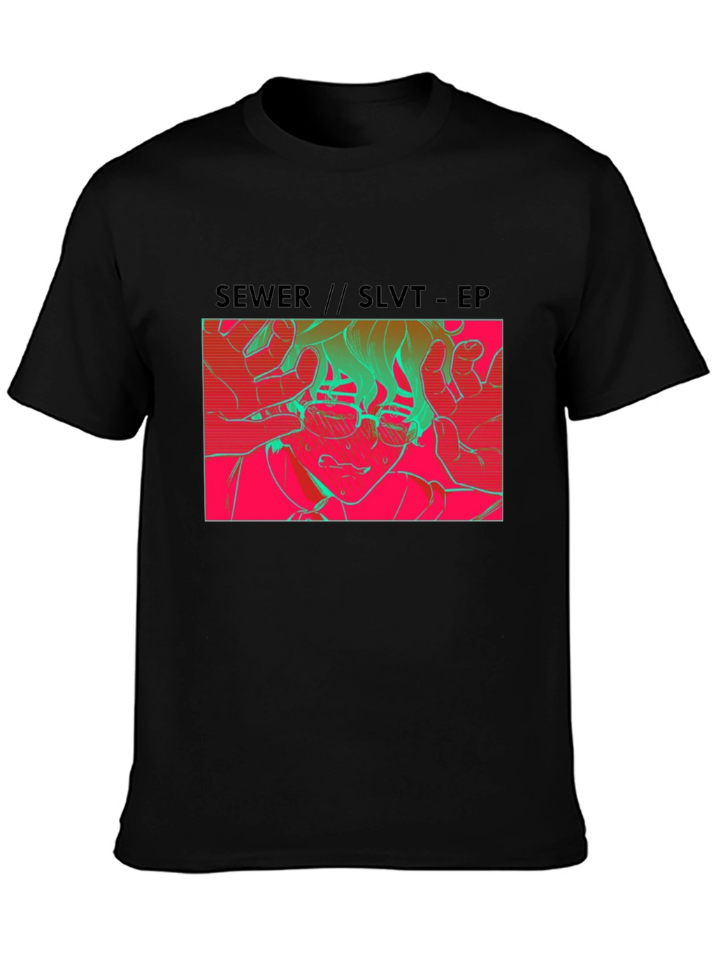 SEWER//SLVT-EP Graphic Print Black T-Shirt