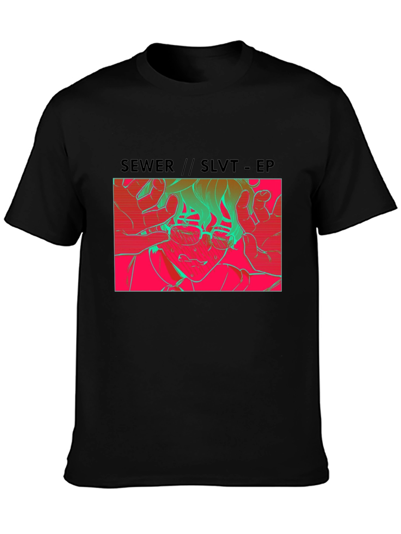 SEWER//SLVT-EP Graphic Print Black T-Shirt