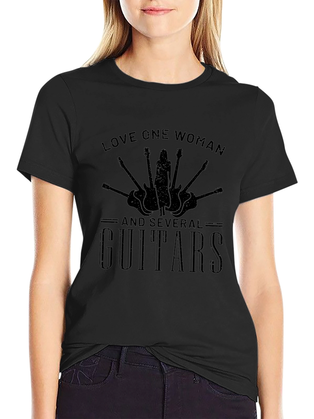 Love One Woman & Guitars Graphic T-Shirt