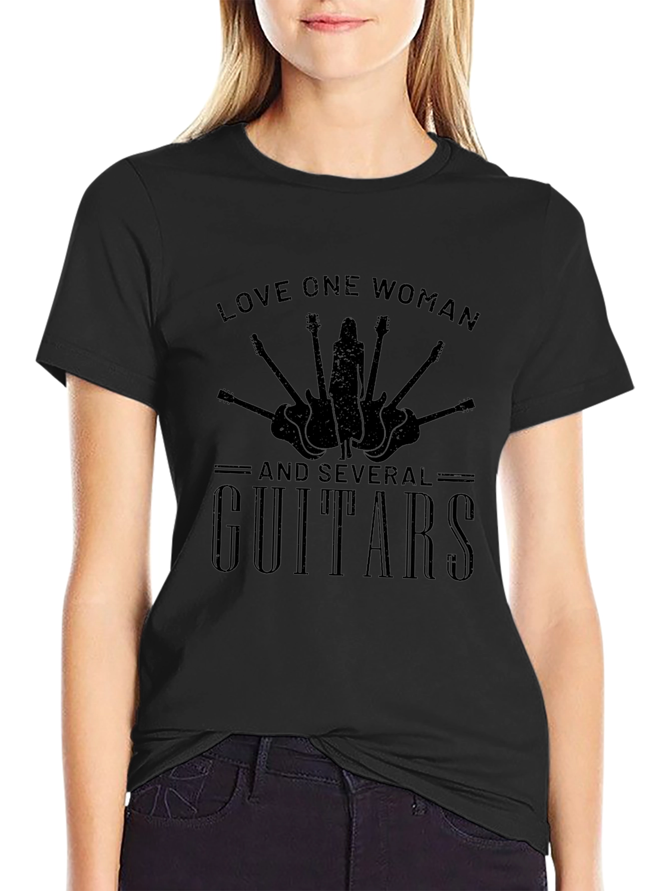 Love One Woman & Guitars Graphic T-Shirt