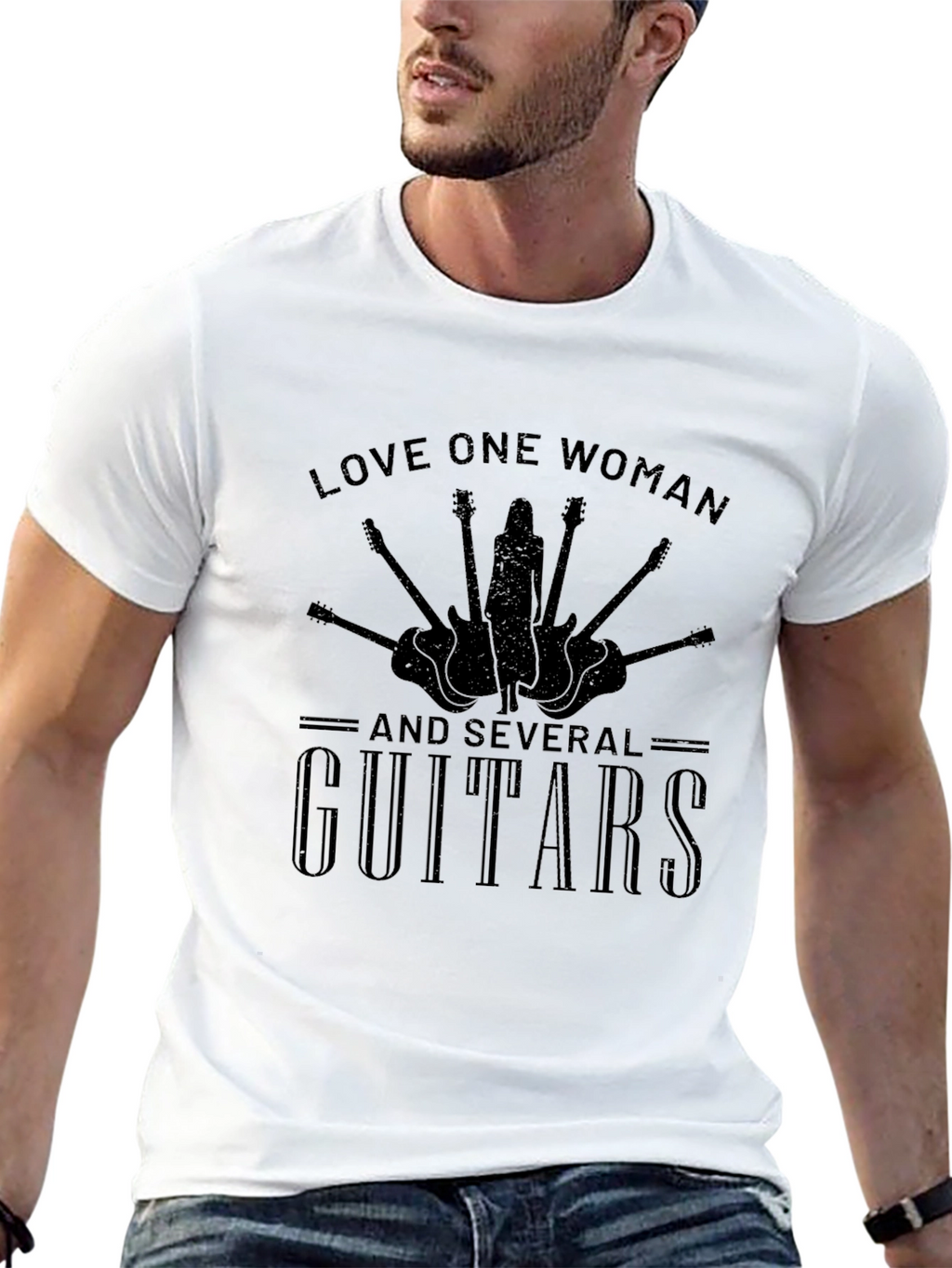 Love One Woman & Guitars Graphic T-Shirt