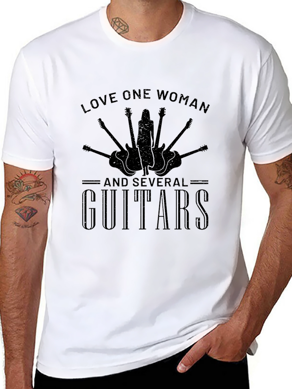 Love One Woman & Guitars Graphic T-Shirt