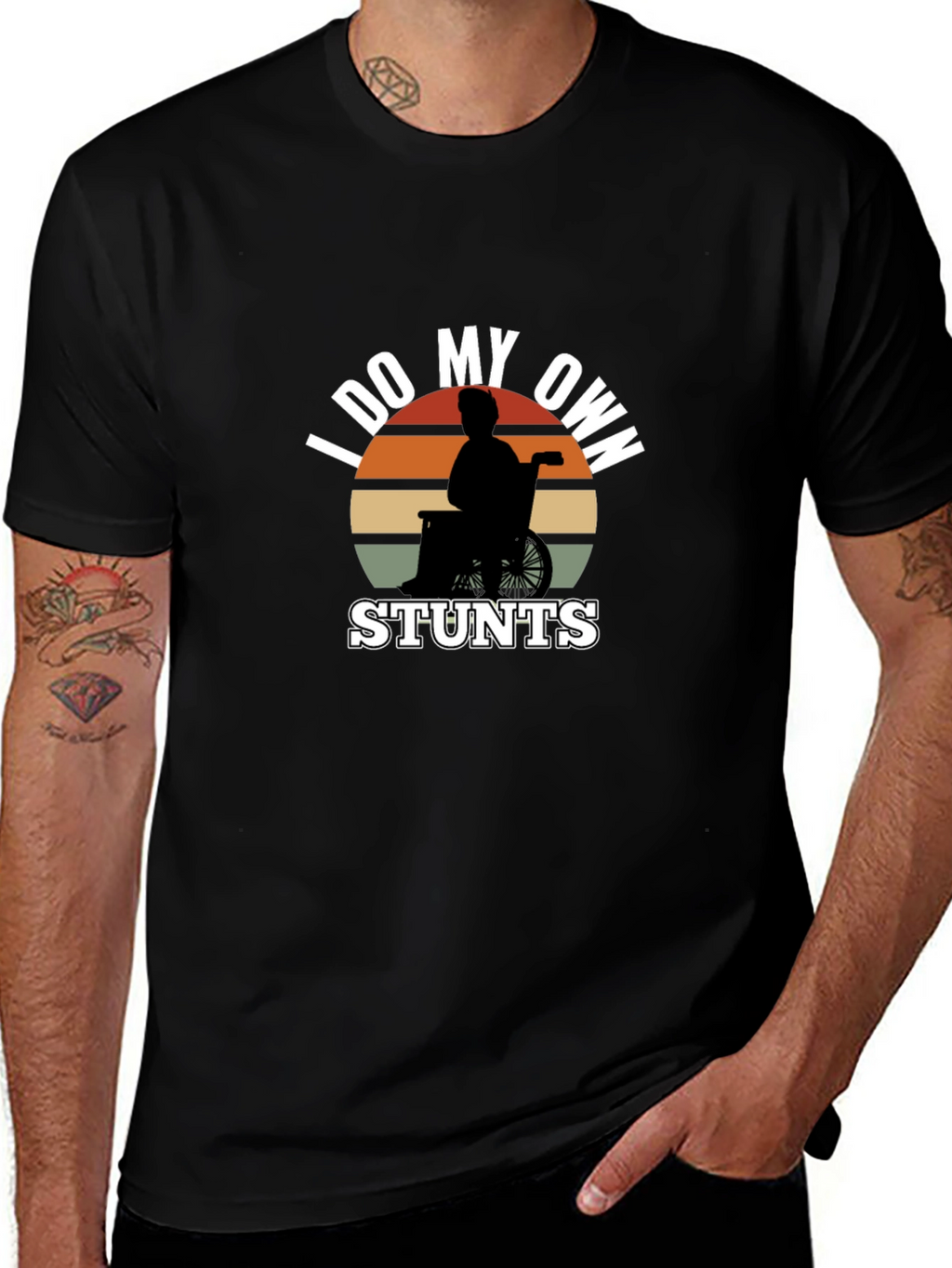 Funny I Do My Own Stunts Wheelchair T-Shirt