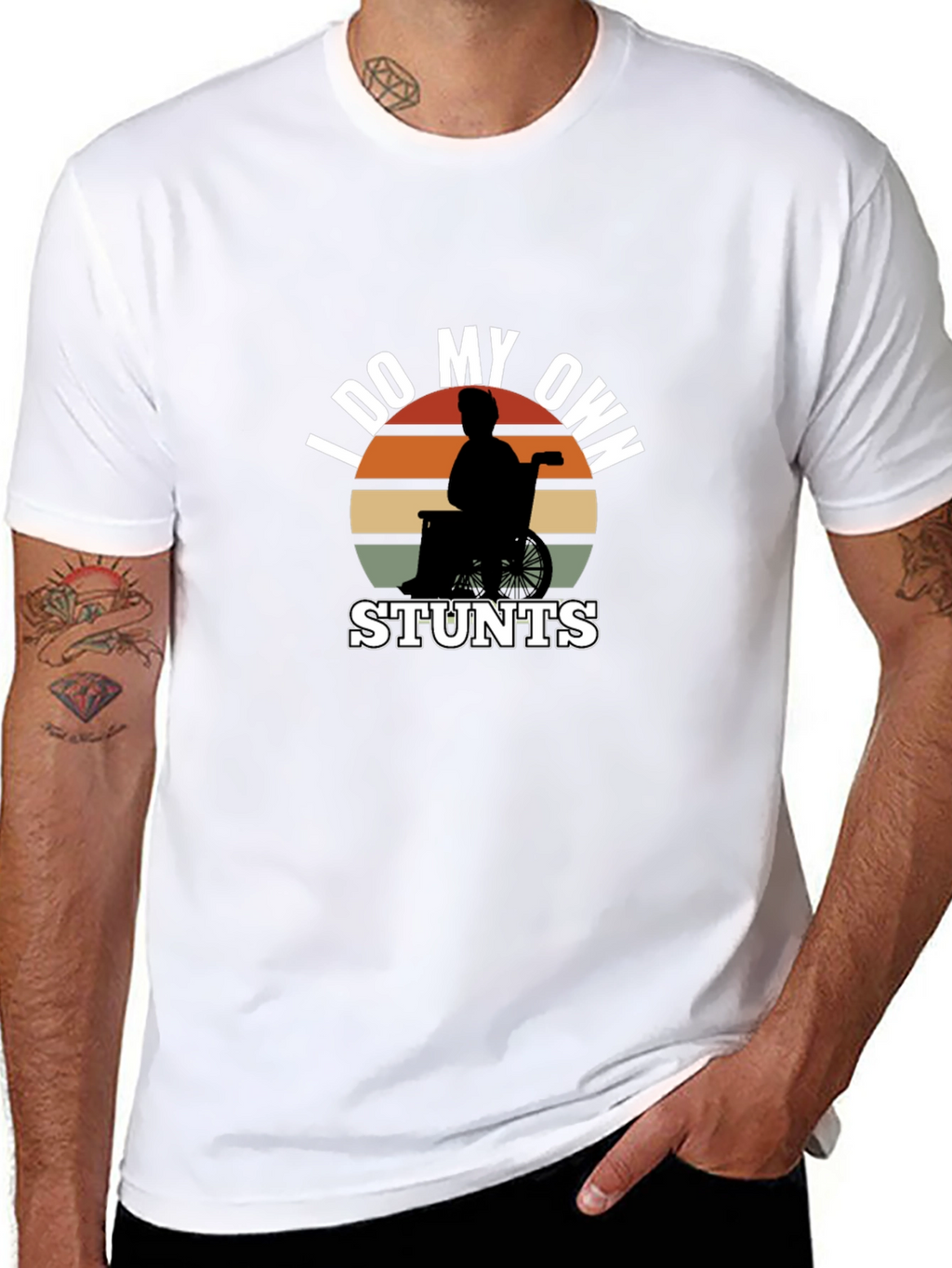 Funny I Do My Own Stunts Wheelchair T-Shirt