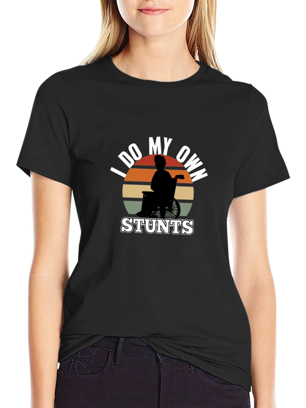 Funny I Do My Own Stunts Wheelchair T-Shirt