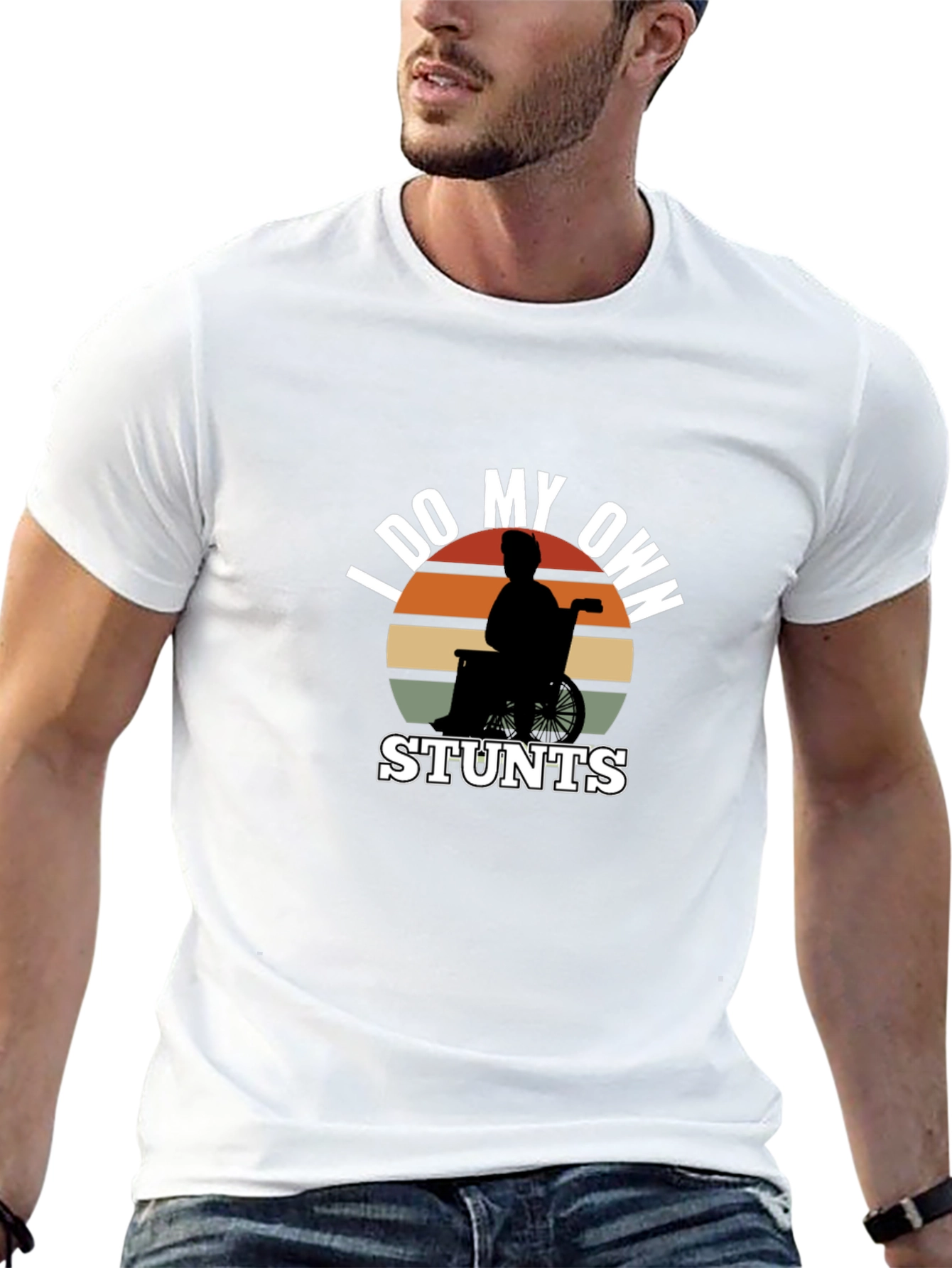 Funny I Do My Own Stunts Wheelchair T-Shirt