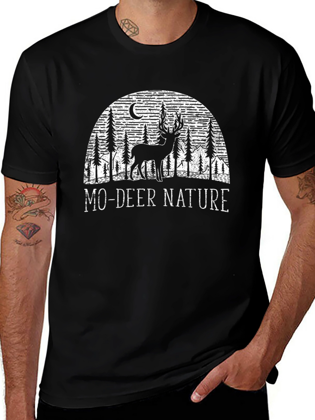 Mo-Deer Nature Graphic T-Shirt
