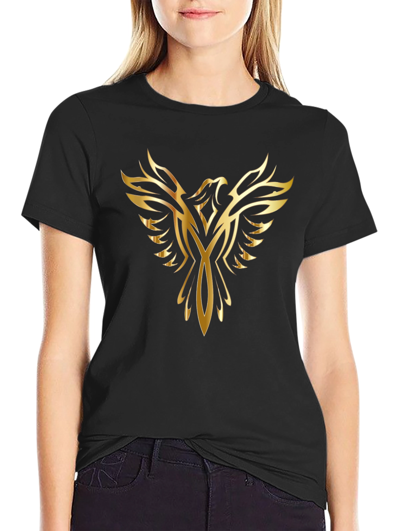Golden Phoenix Black T-Shirt for Men