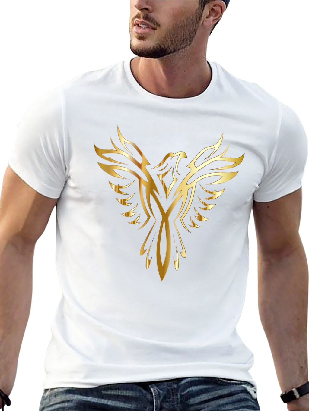 Golden Phoenix Black T-Shirt for Men