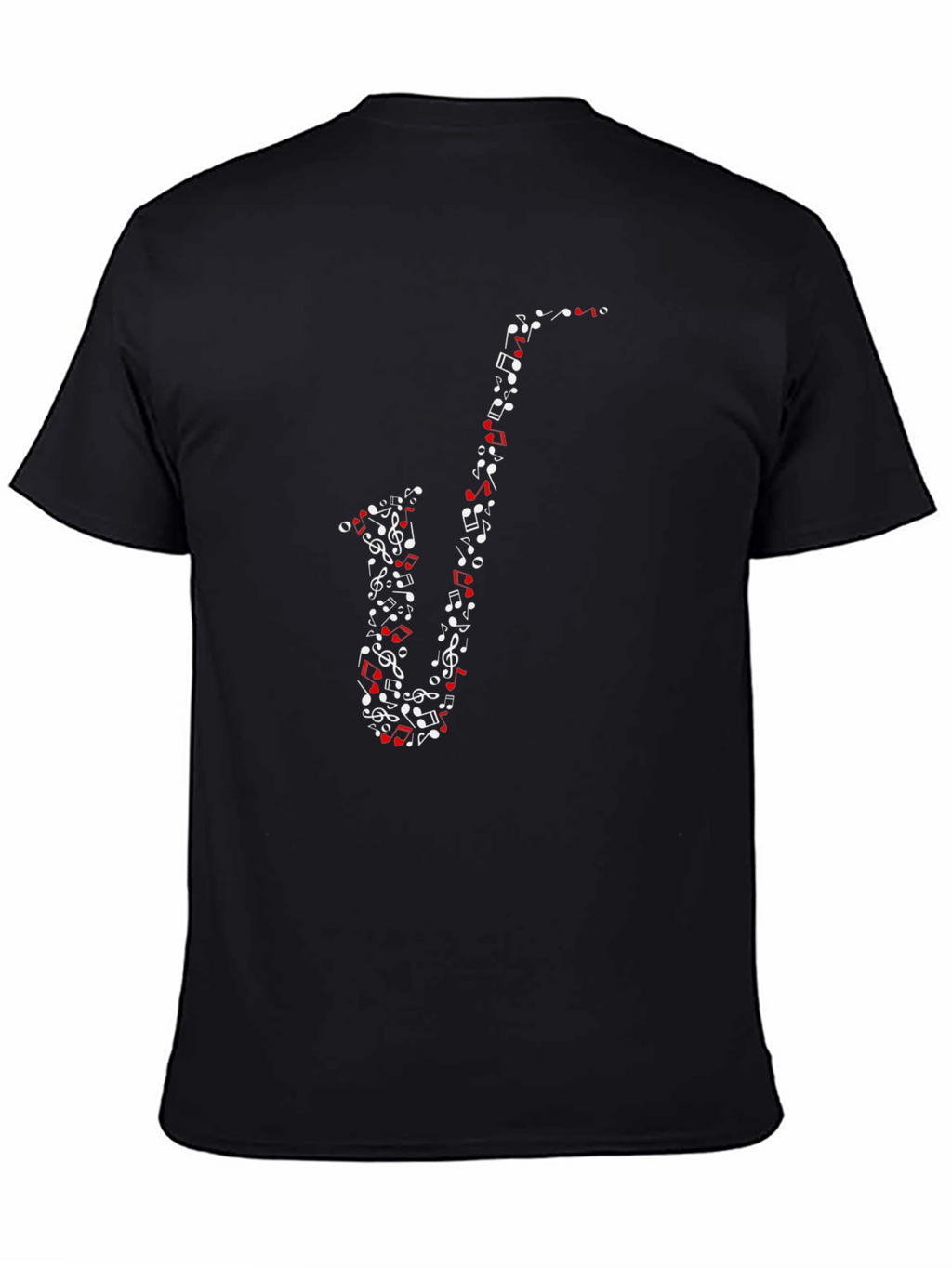 Musical Saxophone Graphic Tee - Black Cotton T-Shirt