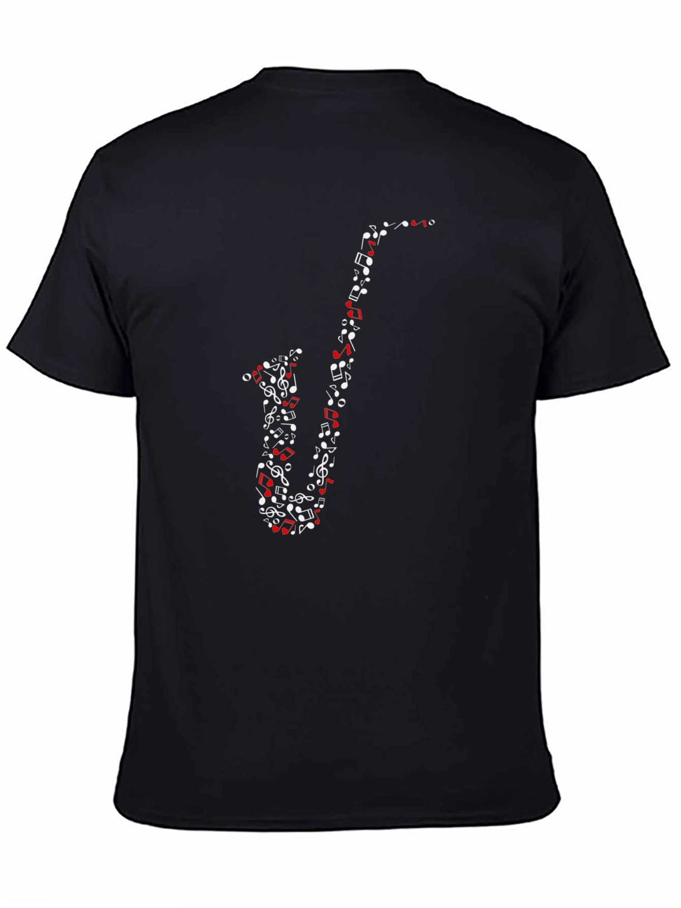 Musical Saxophone Graphic Tee - Black Cotton T-Shirt