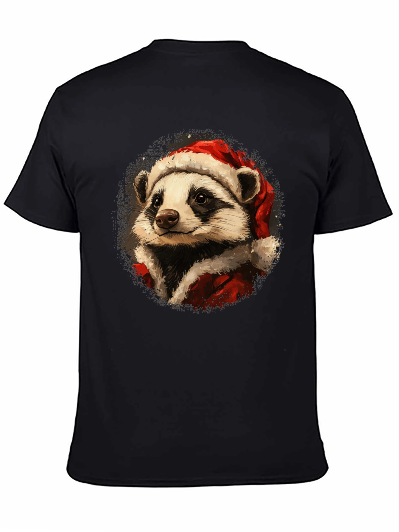 Festive Raccoon Santa Graphic Tee