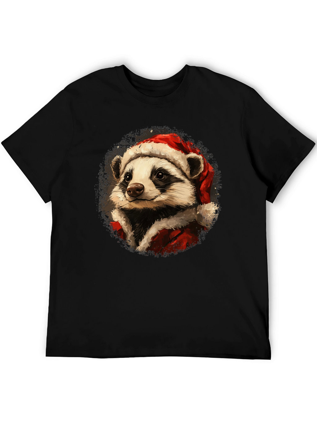 Festive Raccoon Santa Graphic Tee