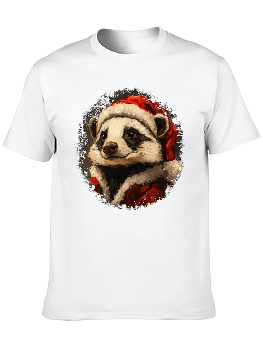 Festive Raccoon Santa Graphic Tee