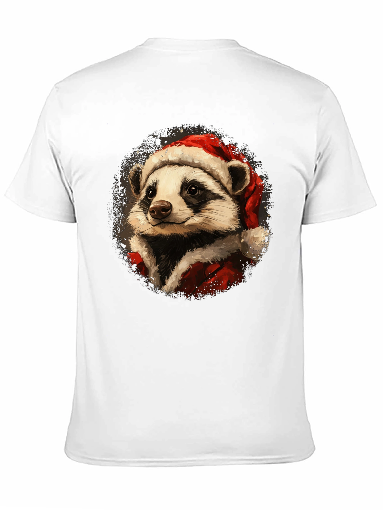 Festive Raccoon Santa Graphic Tee