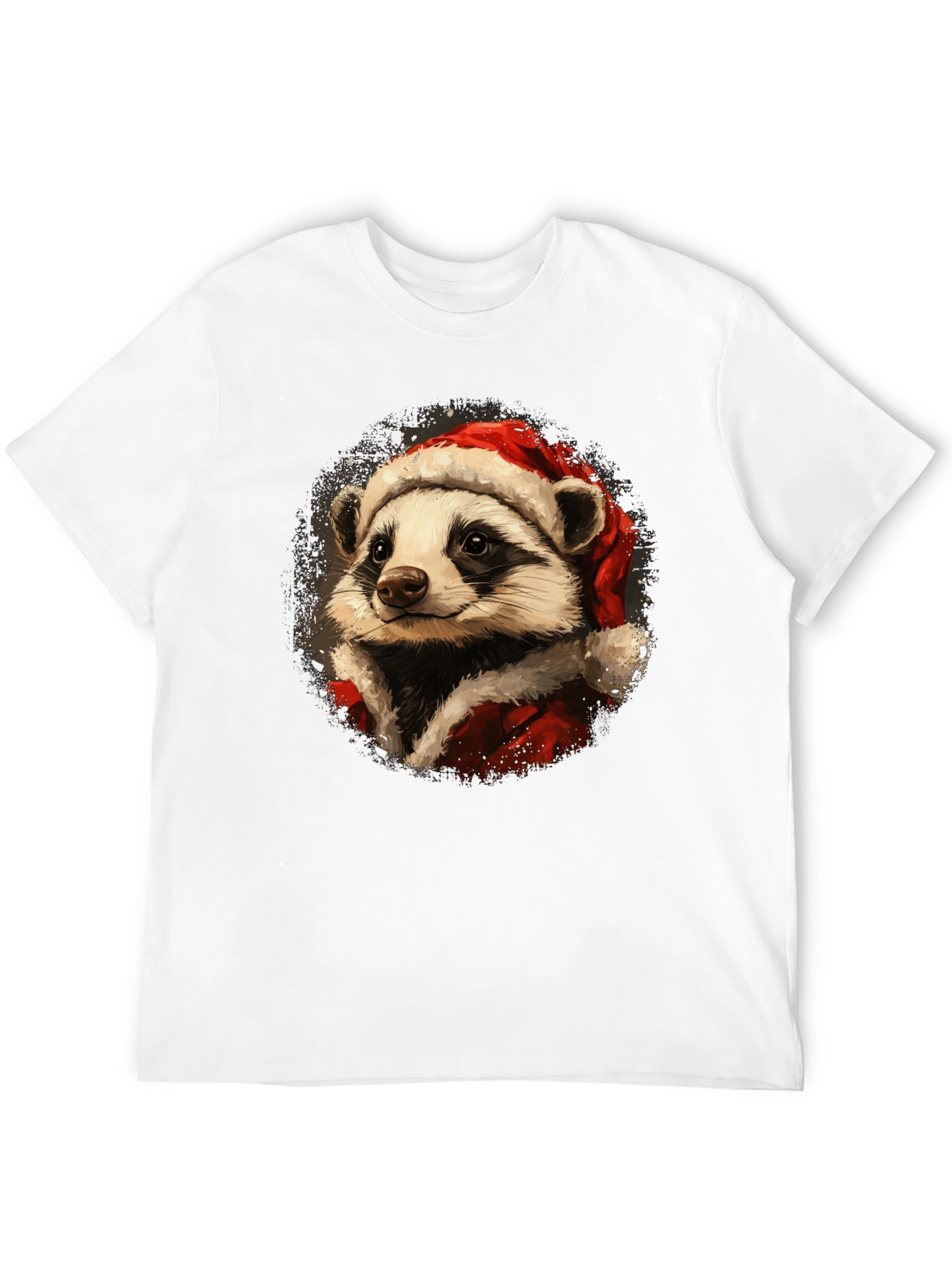Festive Raccoon Santa Graphic Tee