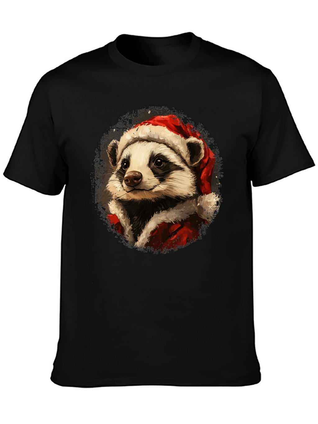 Festive Raccoon Santa Graphic Tee