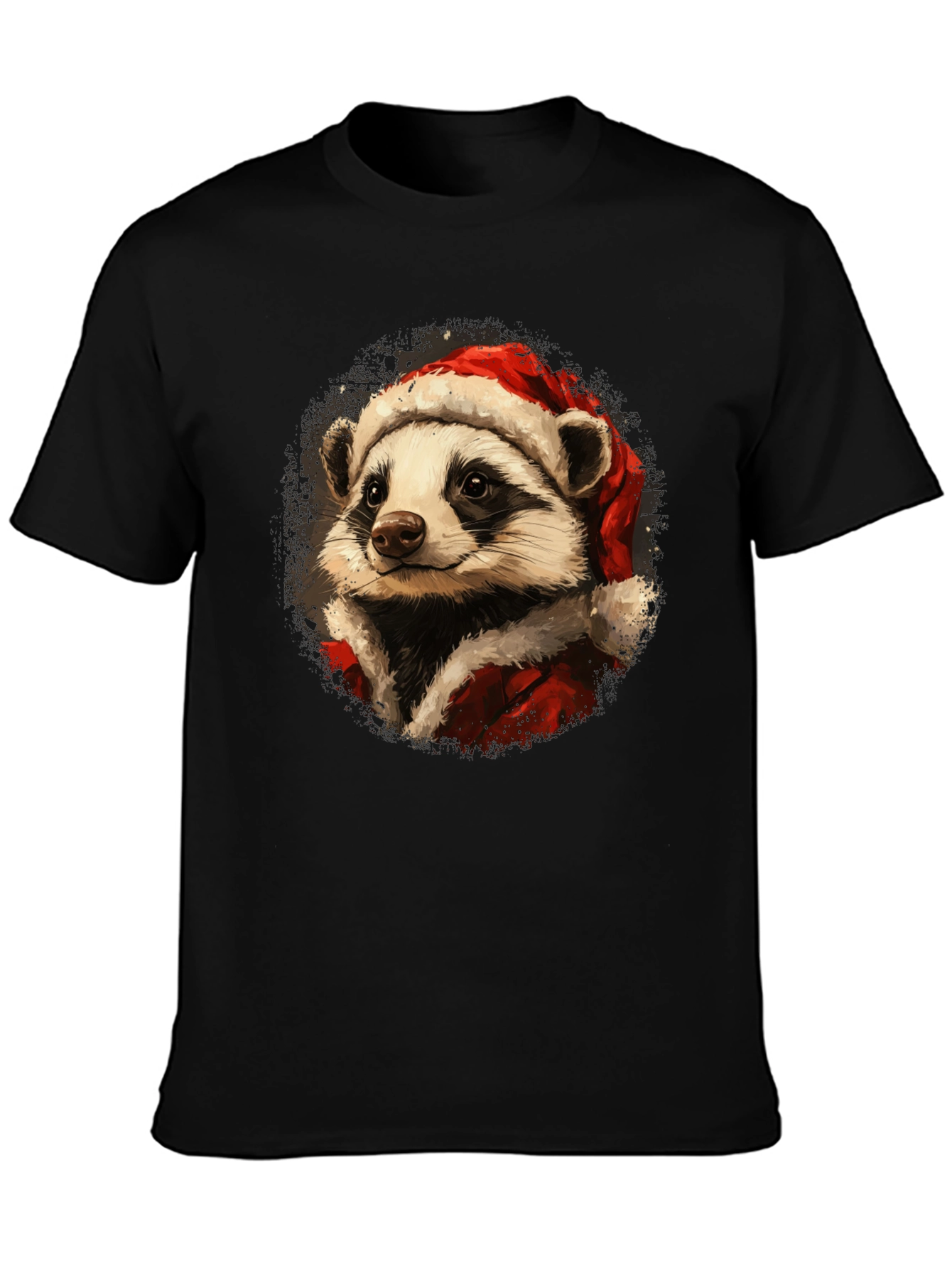 Festive Raccoon Santa Graphic Tee