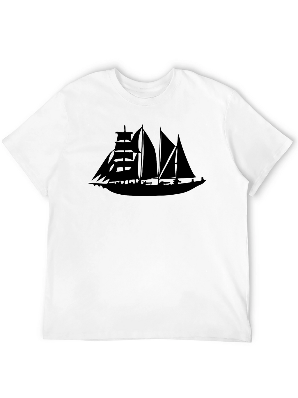 Sailing Ship Silhouette Tee - Classic Black T-Shirt