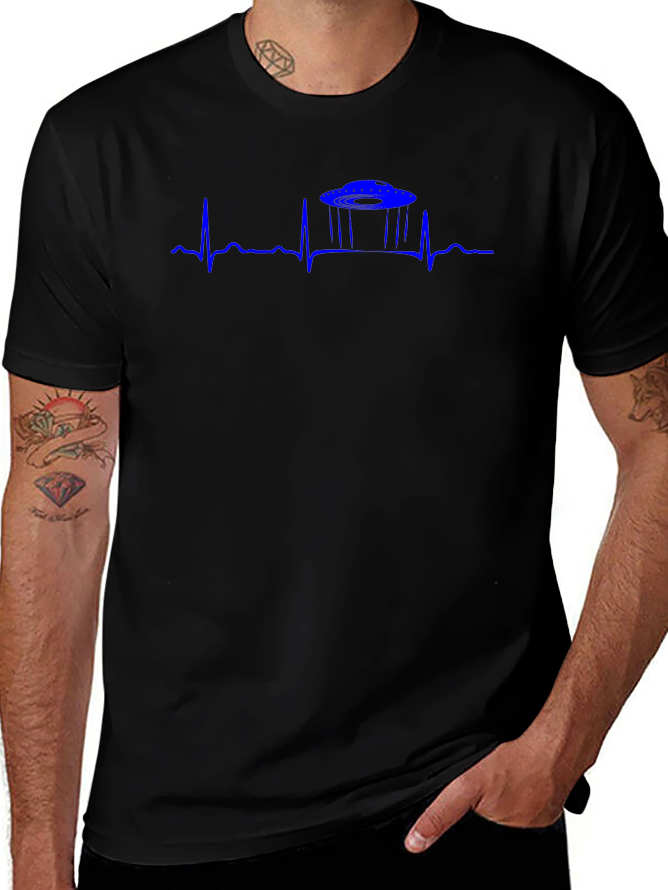 UFO Heartbeat T-Shirt - Sci-Fi Alien Tee