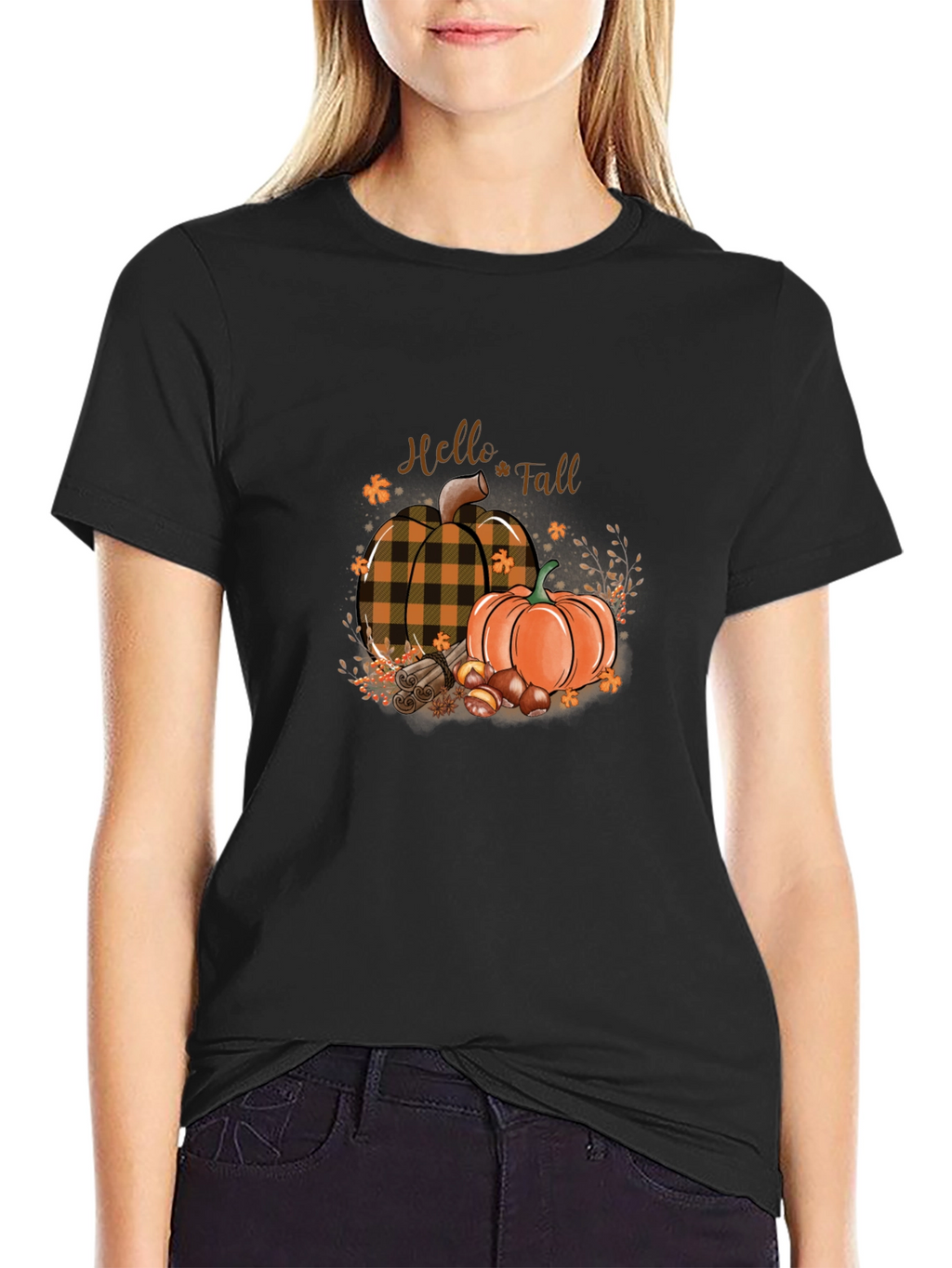 Hello Fall Pumpkin Graphic T-Shirt