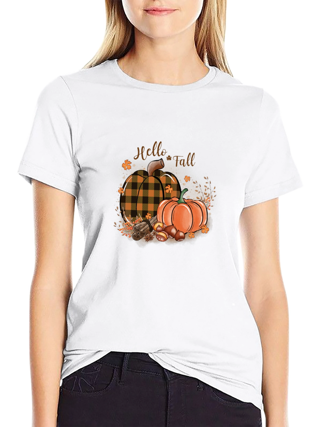 Hello Fall Pumpkin Graphic T-Shirt